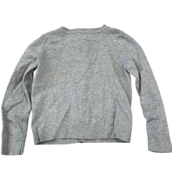 Jacadi Paris Girls 6 Gray Ruffle Button Cardigan Cotton/Cashmere Blend - Picture 2 of 5